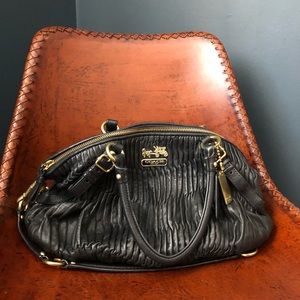 Black leather Coach bag